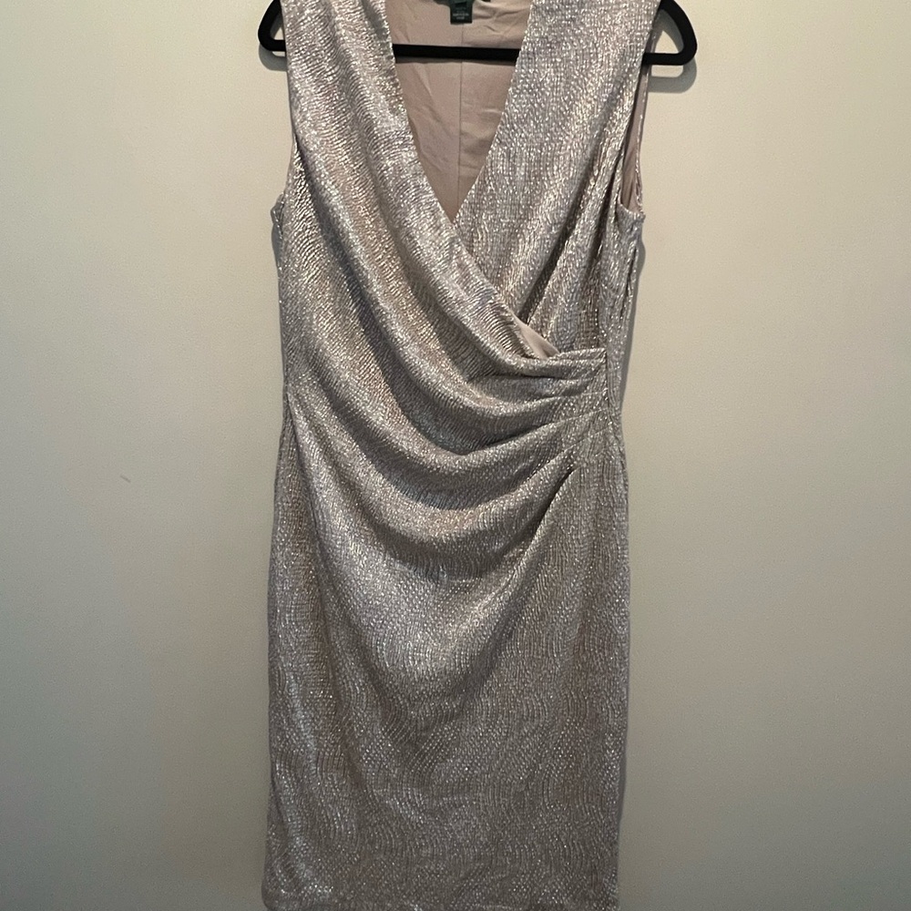 Lauren Ralph Lauren Silver Cocktail Dress